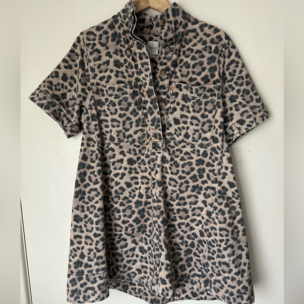Anthropologie Maeve Jeannie dress in Leopard Print